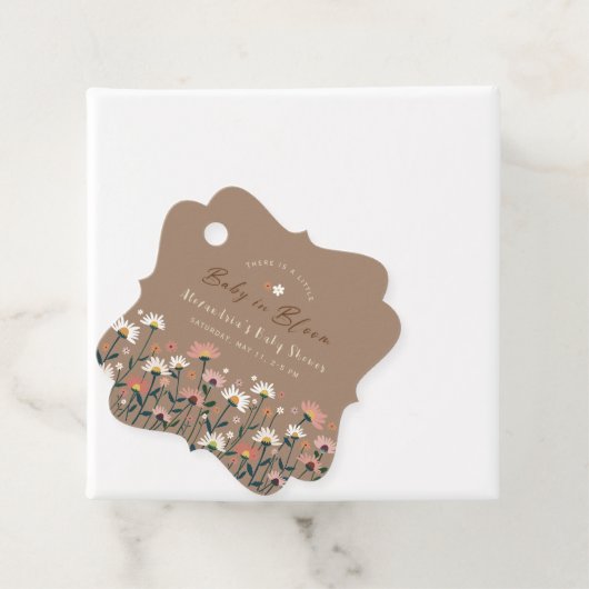 Boho Chic Wildflower Baby in Bloom Shower Bedankjes Labels (In situ)