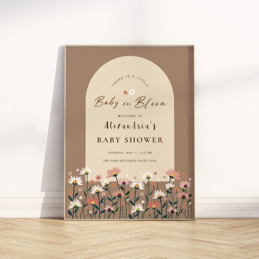 Boho Chic Wildflower Baby in Bloom Shower Poster