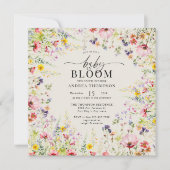 Boho Chic Wildflower Baby shower | Baby in Bloom Kaart (Voorkant)