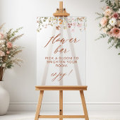 Boho Chic Wildflower Baby shower Bloemenbar Acryl Bord