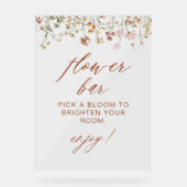 Boho Chic Wildflower Baby shower Bloemenbar Acryl Bord (Voorkant)