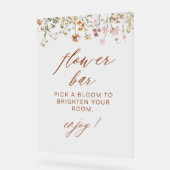 Boho Chic Wildflower Baby shower Bloemenbar Acryl Bord (Hoek)