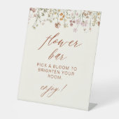 Boho Chic Wildflower Baby shower Bloemenbar Reclamebord Met Voetstuk (Voorkant)
