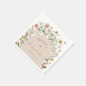 Boho Chic Wildflower Baby shower Papier Servet (Hoek)