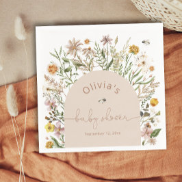 Boho Chic Wildflower Baby shower Papier Servet