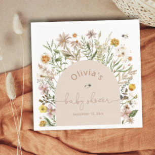 Boho Chic Wildflower Baby shower Papier Servet