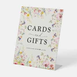 Boho Chic Wildflower Baby shower Teken Reclamebord Met Voetstuk