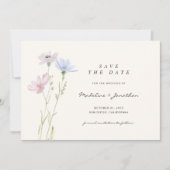 Boho Chic Wildflower Beige Wedding Save The Date (Voorkant)