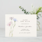 Boho Chic Wildflower Beige Wedding Save The Date (Staand voorkant)