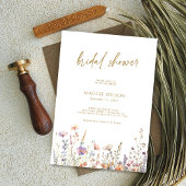 Boho Chic Wildflower Bridal Shower Invitation Kaart