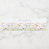 Boho Chic Wildflower bruiloft Waterfles Etiket (Enkel label)