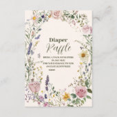 Boho Chic Wildflower Diapper Raffle Informatiekaartje (Voorkant)