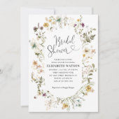 Boho Chic Wildflower Floral Foto Vrijgezellenfeest Kaart (Voorkant)