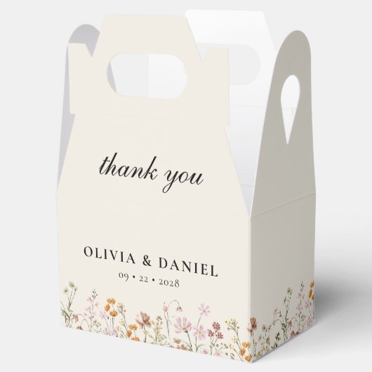 Boho Chic Wildflower Garden Bloom Wedding Bedankdoosjes (Geopend)