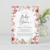 Boho Chic Wildflower Greenery Baby Shower Kaart (Staand voorkant)