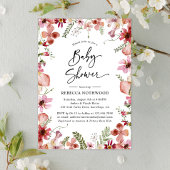 Boho Chic Wildflower Greenery Baby Shower Kaart