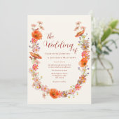 Boho Chic Wildflower herfstbruiloft Kaart (Staand voorkant)