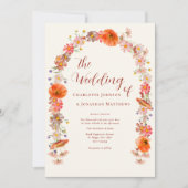 Boho Chic Wildflower herfstbruiloft Kaart (Voorkant)