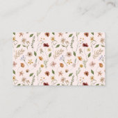 Boho Chic Wildflower Luier Raffle Baby shower Informatiekaartje (Achterkant)