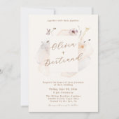 Boho Chic Wildflower Minimalist Garden Wedding Kaart (Voorkant)