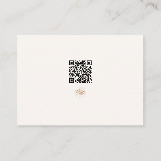 Boho Chic Wildflower Minimalist QR code Wedding Informatiekaartje (Achterkant)