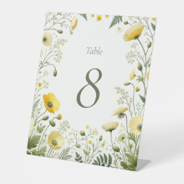 Boho Chic Wildflower Tafelnummerteken Reclamebord Met Voetstuk