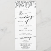 Boho Chic Wildflower Tea Length Wedding Programmakaart (Voorkant)
