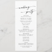 Boho Chic Wildflower Tea Length Wedding Programmakaart (Achterkant)