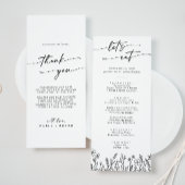Boho Chic Wildflower Thank You and Wedding Menu