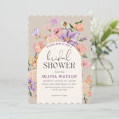 Boho chic Wildflower Vlinders Vrijgezellenfeest Kaart (Staand voorkant)