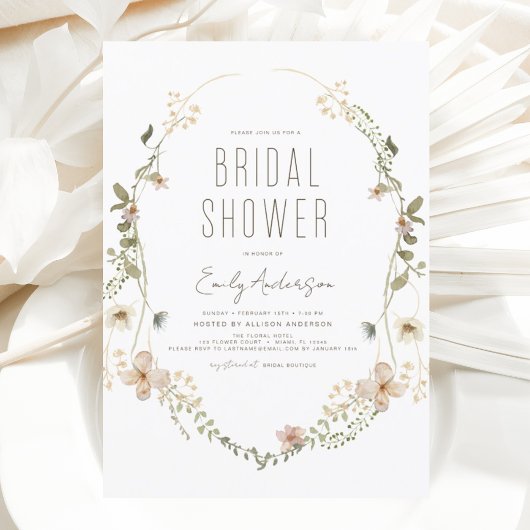 Boho Chic Wildflower Vrijgezellenfeest Kaart