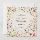 Boho Chic Wildflower Vrijgezellenfeest Kaart (Voorkant)