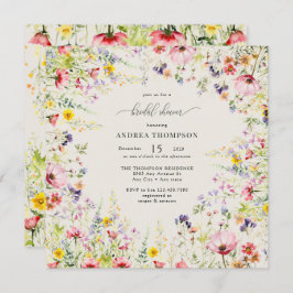 Boho Chic Wildflower Vrijgezellenfeest Kaart