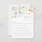Boho Chic Wildflower Wedding Meal Choice RSVP Card Kaartje (Voorkant)