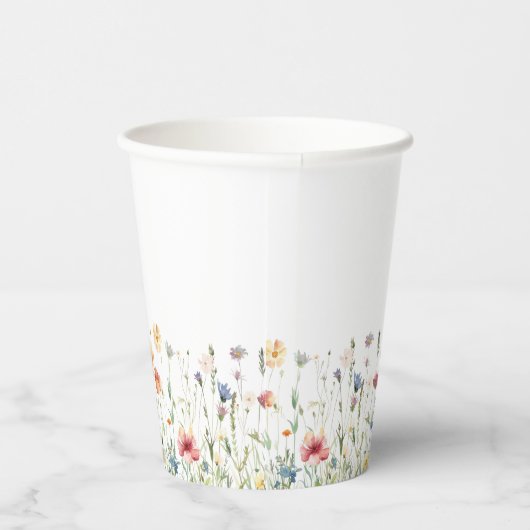 Boho Chic Wildflower Wedding Papieren Bekers (Rechts)