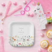 Boho Chic Wildflower Wedding Papieren Bordje (Feest)