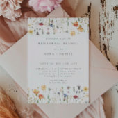 Boho Chic Wildflower Wedding Rehearsal Dinner Kaart