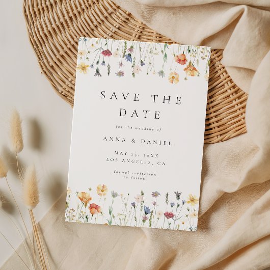 Boho Chic Wildflower Wedding Save The Date
