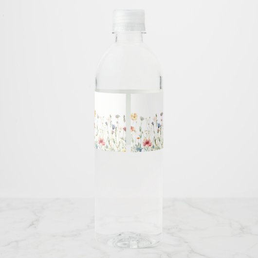 Boho Chic Wildflower Wedding Waterfles Etiket (Achterkant)