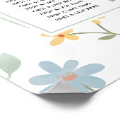 Boho Chic Wildflowers Bloemen Huwelijk Zitting Gra Poster (Hoek)