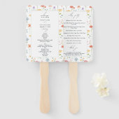 Boho Chic Wildflowers Bloemenprogramma Huwelijk Handwaaier (Voorkant en achterkant)