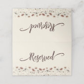 Boho Chic Wildflowers Eenvoudige bruiloft gereserv Plaatskaartje (Buitenkant ongevouwen)