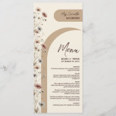 Boho Chic Wildflowers Elegante bruiloft gepersonal Menu (Voorkant)