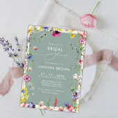 Boho Chic Wildflowers Love in bloom Bridal Shower Kaart