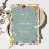 Boho Chic Wildflowers Love in bloom Bridal Shower Kaart