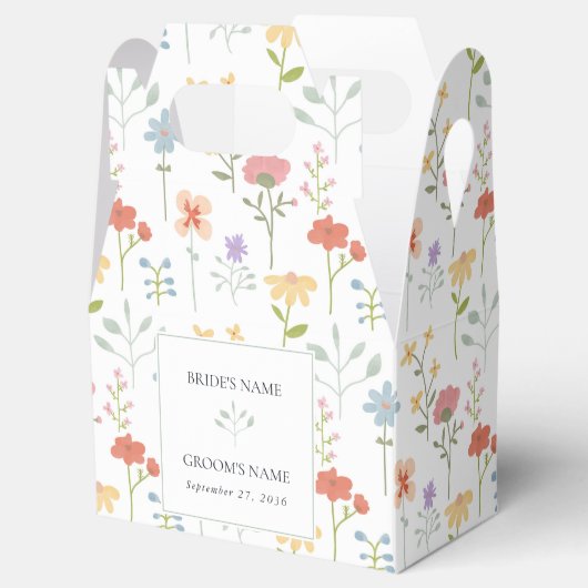 Boho Chic Wildflowers Modern Floral Wedding Bedankdoosjes (Geopend)