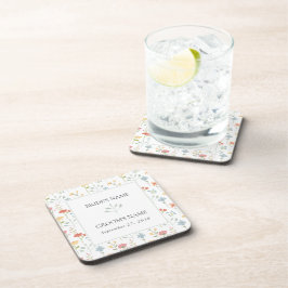 Boho Chic Wildflowers Modern Floral Wedding Bier Onderzetter