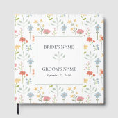 Boho Chic Wildflowers Modern Floral Wedding Gastenboek (Voorkant)