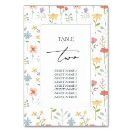 Boho Chic Wildflowers Modern Floral Wedding Guest Kaart