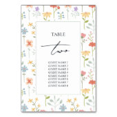 Boho Chic Wildflowers Modern Floral Wedding Guest Kaart (Achterkant)